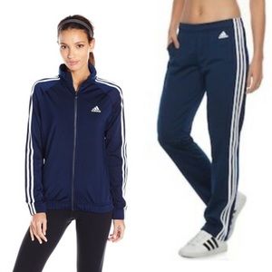 Adidas D2M Navy Tracksuit Jacket + Straight Pant